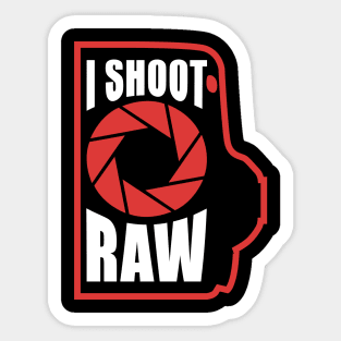 I shoot RAW (dark tee) Sticker